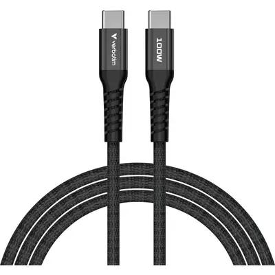 Kabllo USB Verbatim 31863 / USB-C në USB-C / 1.2m / 100W / PD 3.0 / QC 3.0 / Magnetic – Zezë