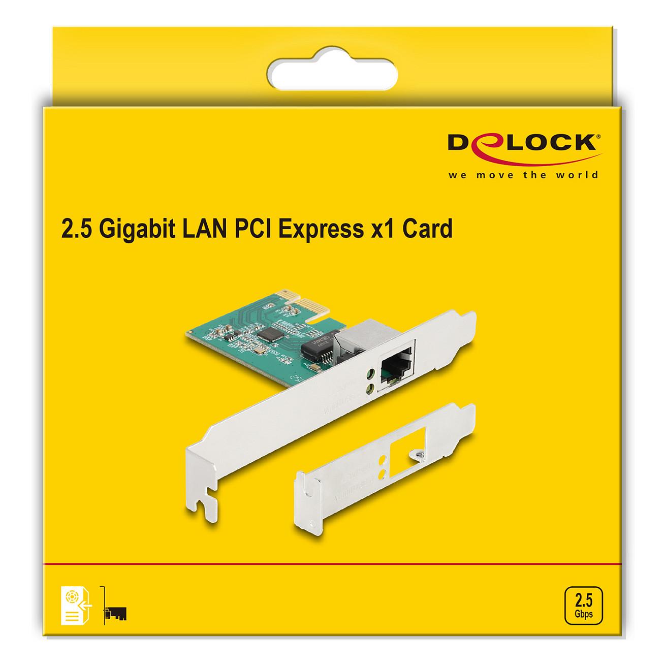 Karta të Rrjetit Delock 88100 / PCIe 2.1 x1 / 1x 2.5 Gigabit LAN RJ45 / 2.5Gbps / Realtek RTL8125B / Low Profile - 4