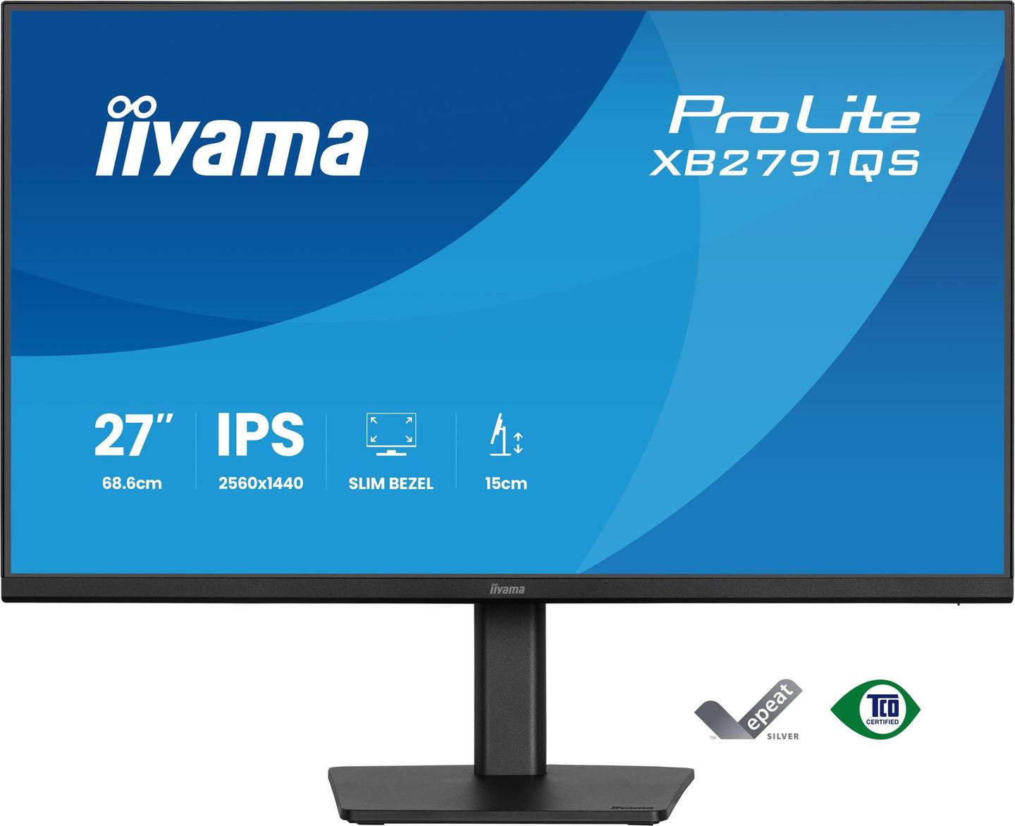 Monitor për Punë iiyama ProLite XB2791QS / XB2791QS-B1 / 27" / QHD IPS / 75Hz / 1ms / HDMI 1.4 + DP 1.2 – Zezë