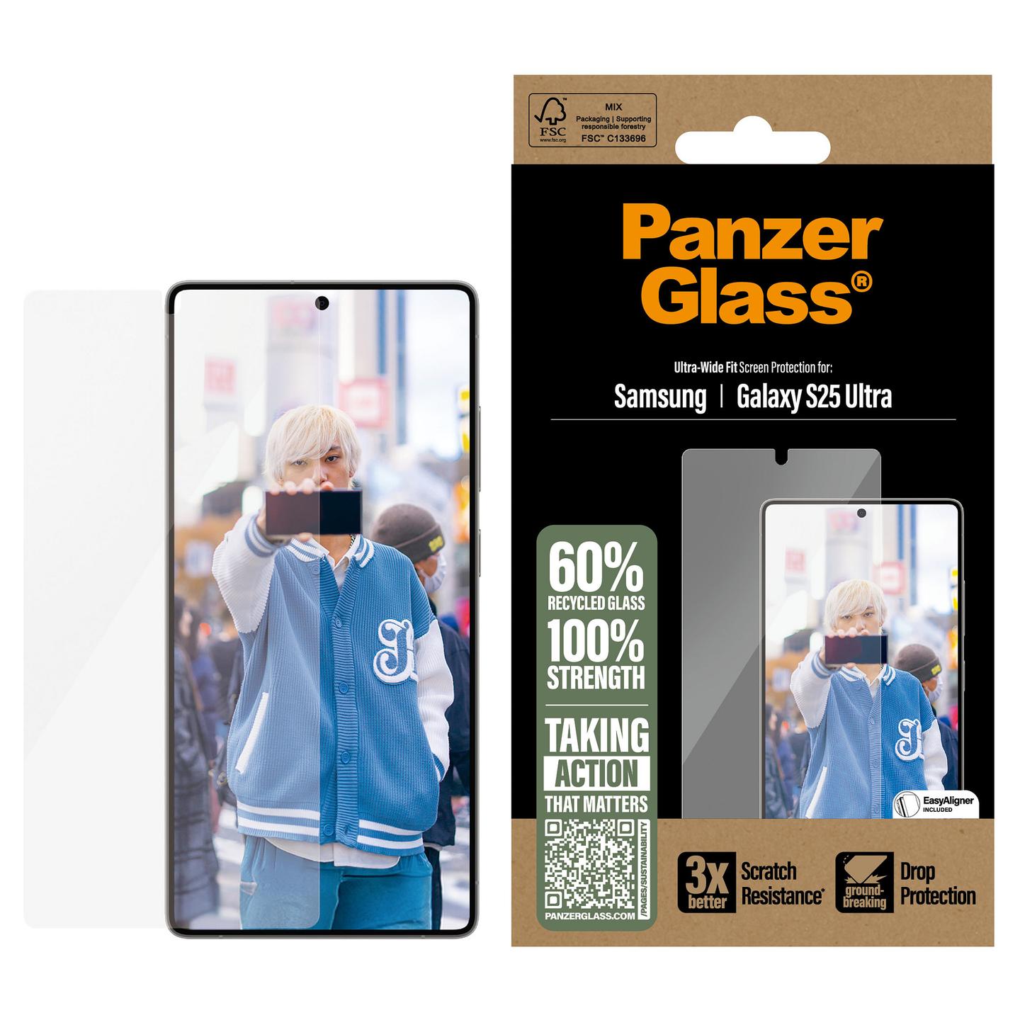 Mbrojtës të Ekranit PanzerGlass Samsung Galaxy S25 Ultra, Ultra-Wide Fit - Transparente - 2