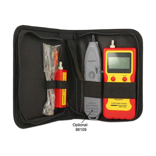 Tester Kabllosh DeLOCK 86108 / RJ45 / RJ12 / BNC / USB / LCD - Kuqe - 4