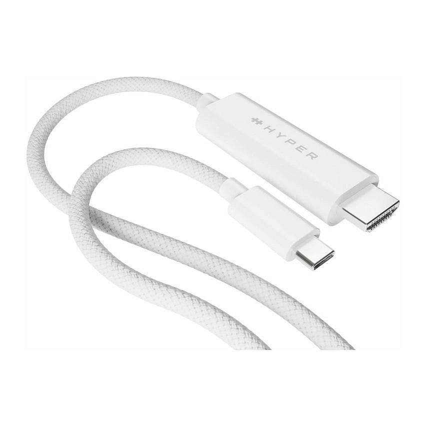 Kabllo HDMI Targus HYPER HD6007WHGL, USB-C në HDMI, 4K 60Hz, 2.5m - Bardhë