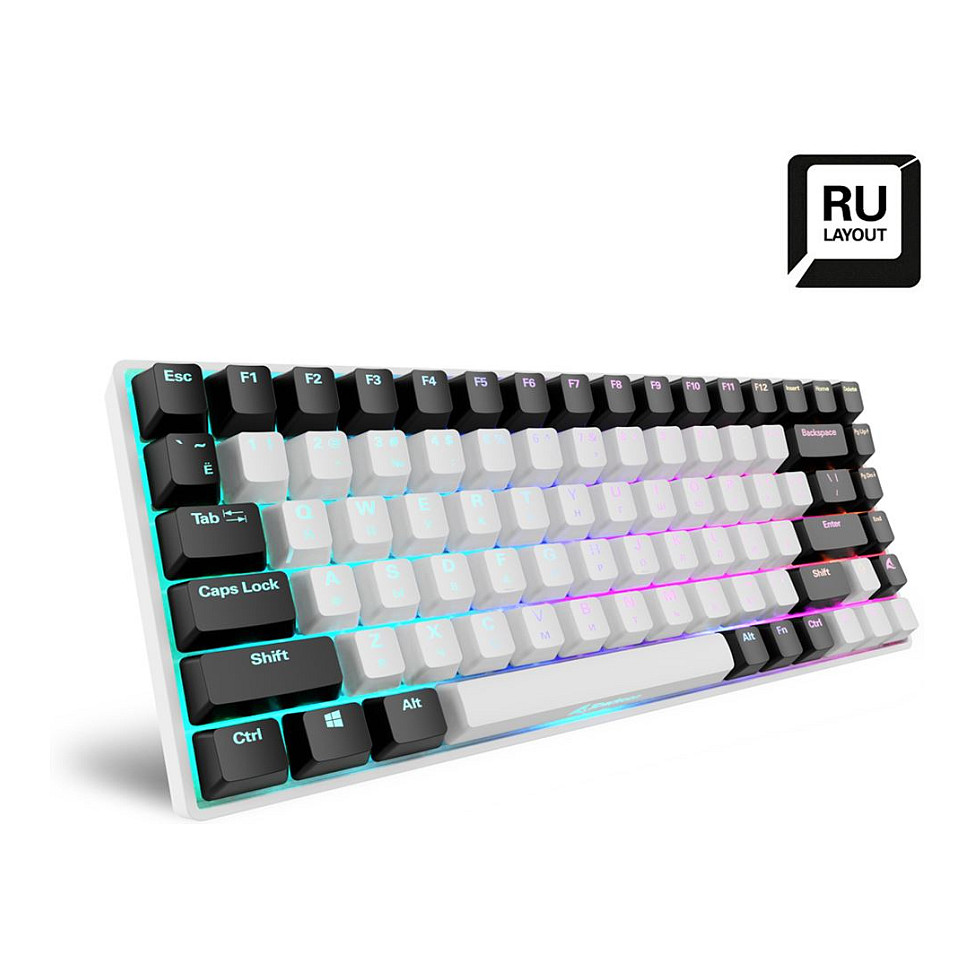 Tastierë Gaming Sharkoon SGK50 S3 Gateron Yellow Wired / Russian Layout / QWERTY - Bardhë - 2