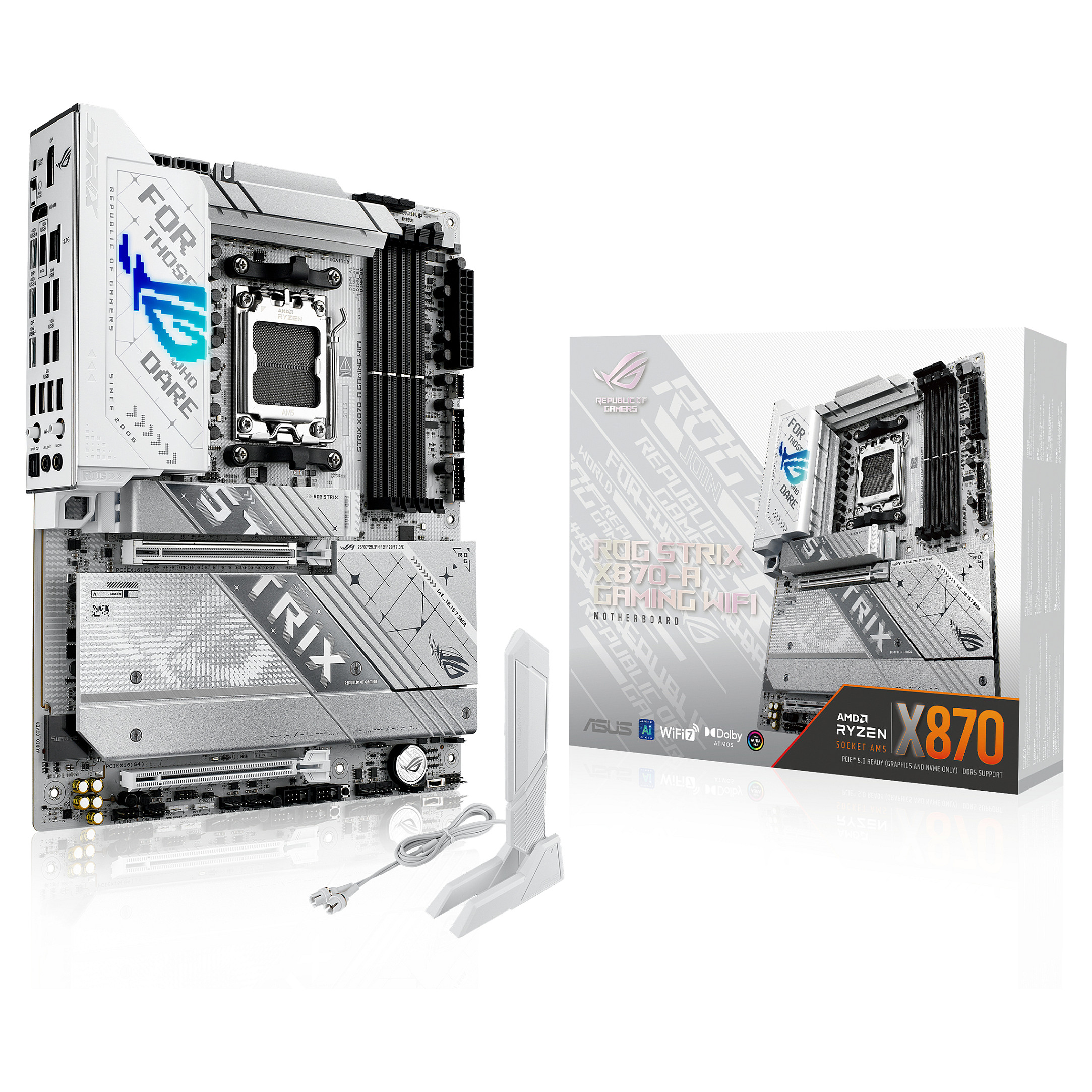 Pllakë Amë ASUS ROG STRIX X870-A GAMING WIFI / AMD AM5 / X870 / DDR5 / ATX / Wi-Fi 7 / 2.5GbE LAN