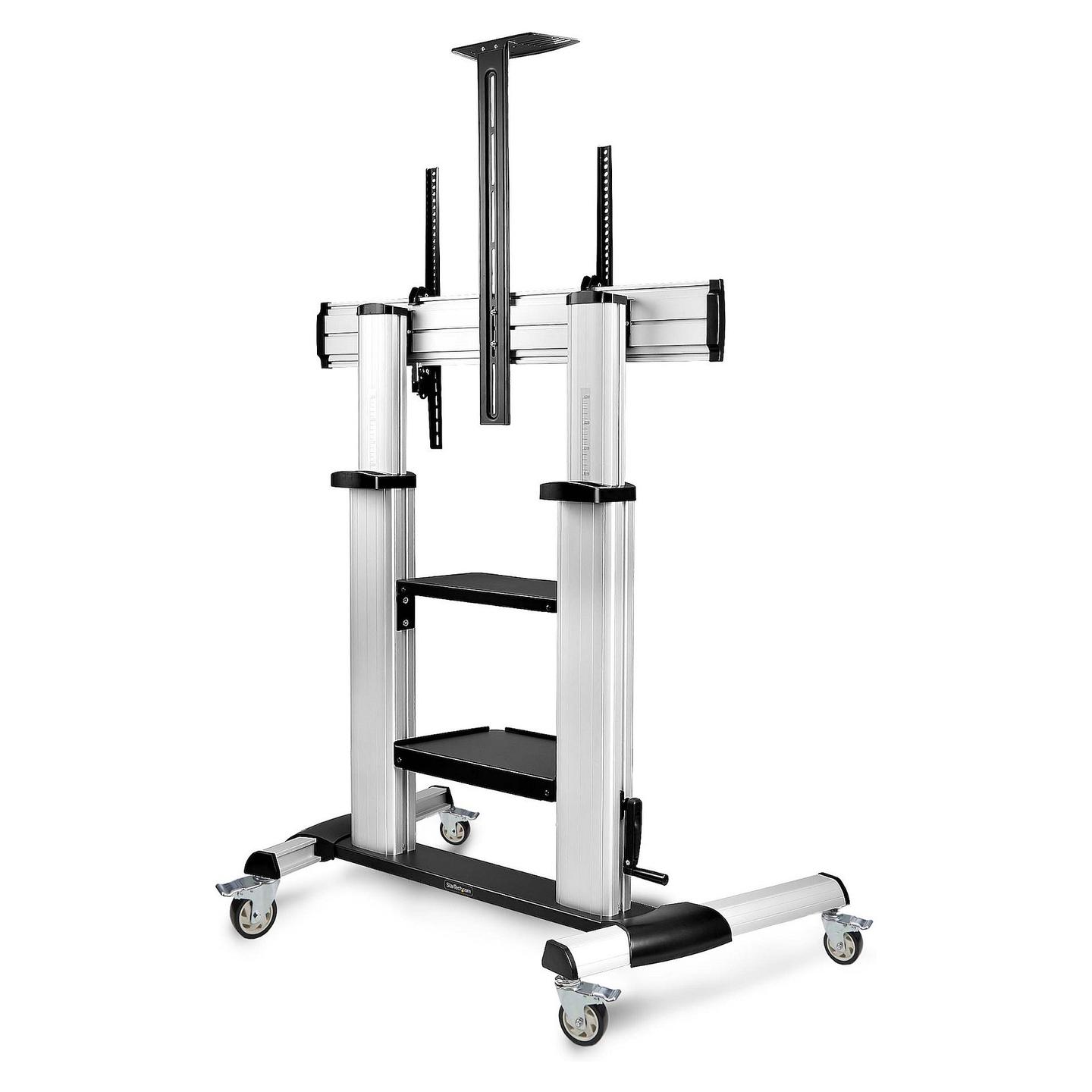 Mbajtëse për TV StarTech.com STNDMTV100, 60–100", deri 100kg, Karrocë Mobile, e rregullueshme, VESA deri 1000x600 - Zezë, Argjend - 2