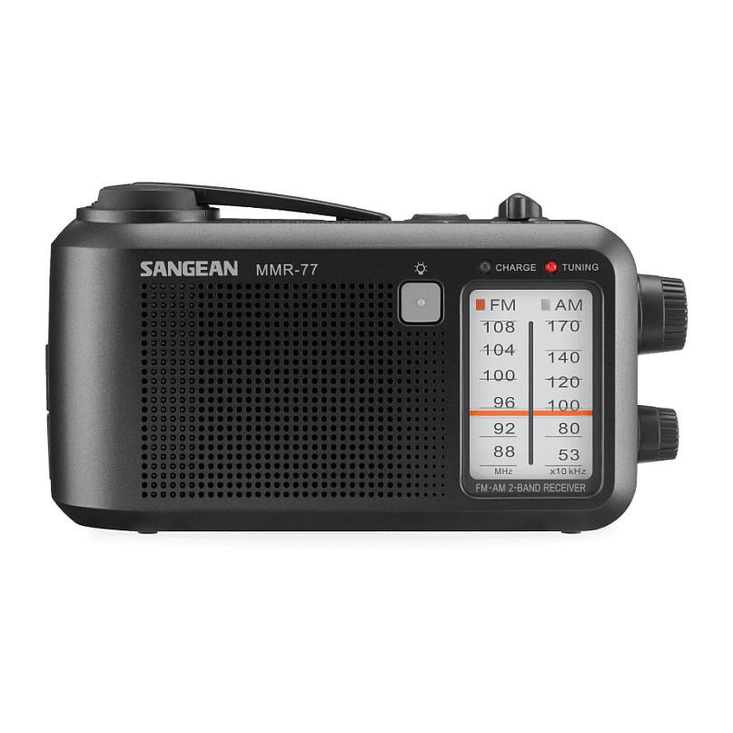 Radio portative Sangean MMR-77, AM, FM, Dalje për Kufje 3,5 mm, Bateri AA 1,5 V - Zezë mat