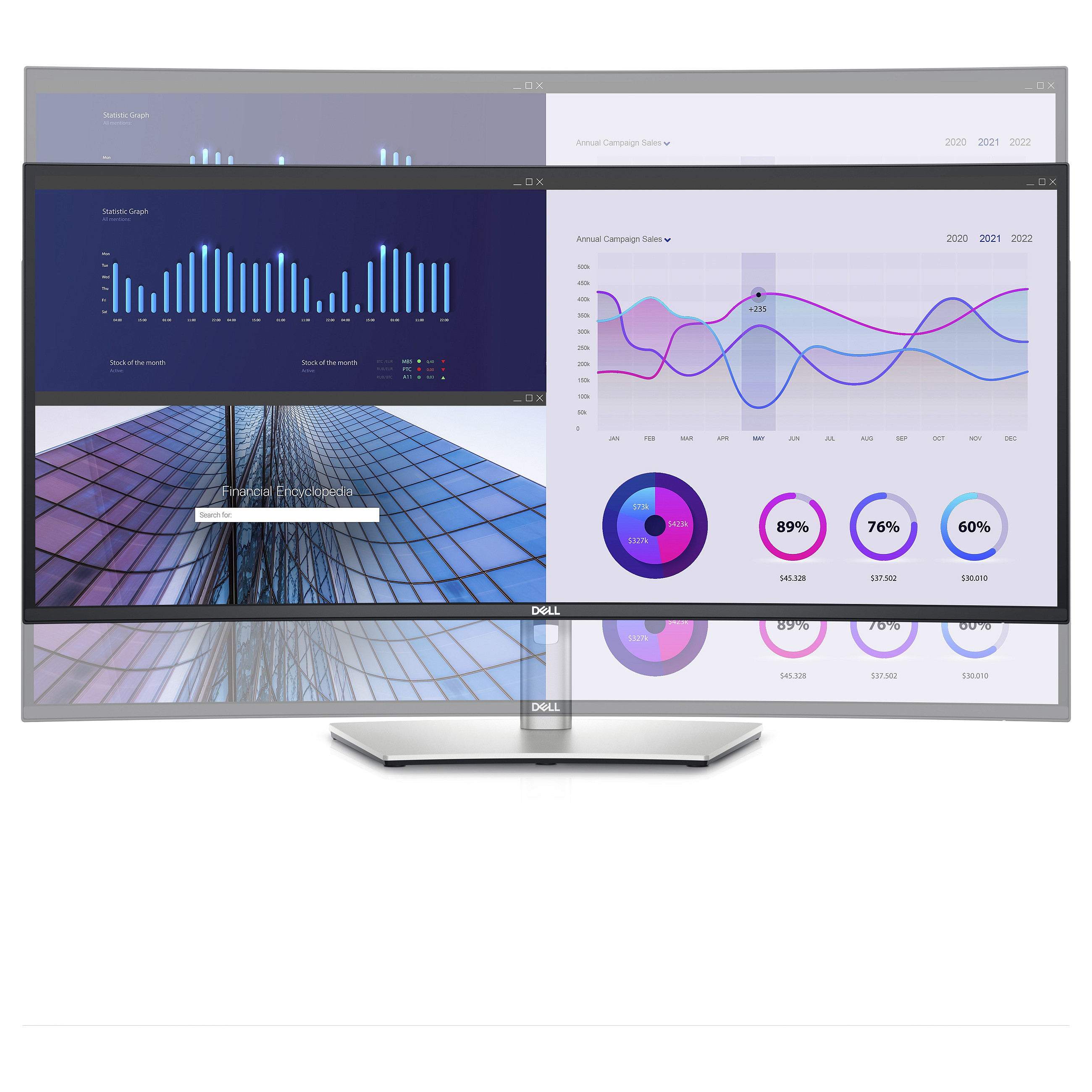 Monitor Dell U3423WE / 34.1''/ UWQHD IPS LCD Curved / 60Hz / 5ms / HDMI+DisplayPort+USB-C - Argjendi - 7
