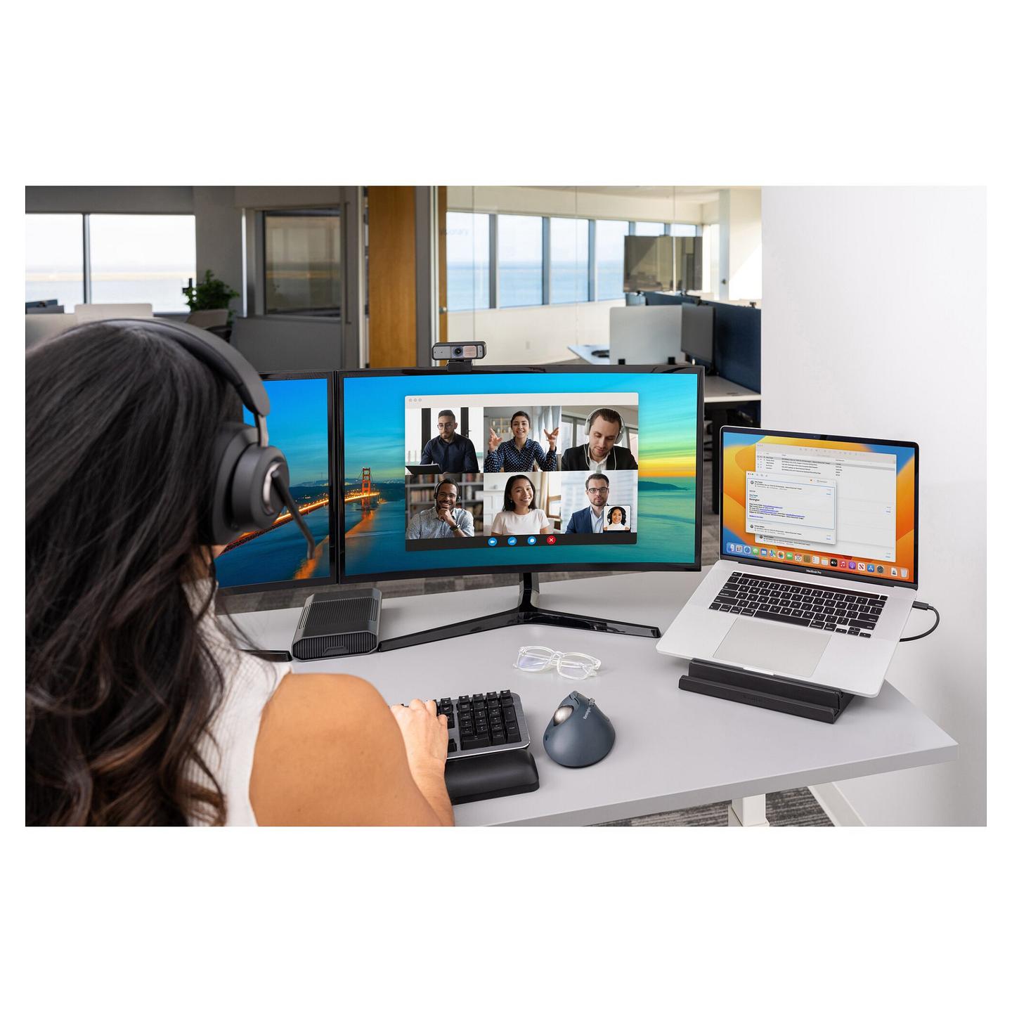 Kufje pa kabllo Kensington H3000 / Bluetooth 5.2 / Over-Ear / 40mm / Mikrofon / Noise Cancelling - Zezë - 53