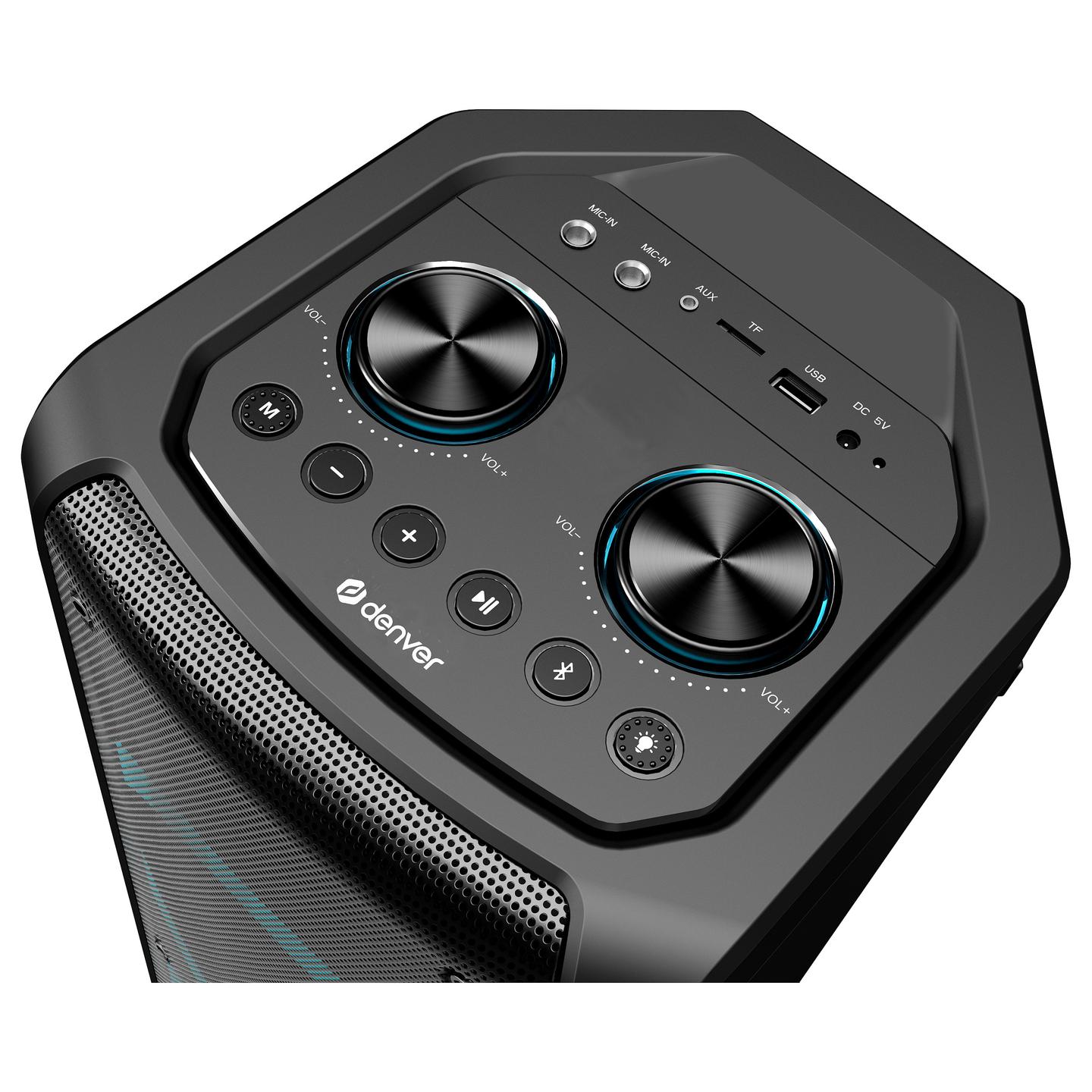 Altoparlant Denver BPS-352, 300W, 30W RMS, Bluetooth 5.0, USB, MicroSD, AUX, TWS - Zezë - 3