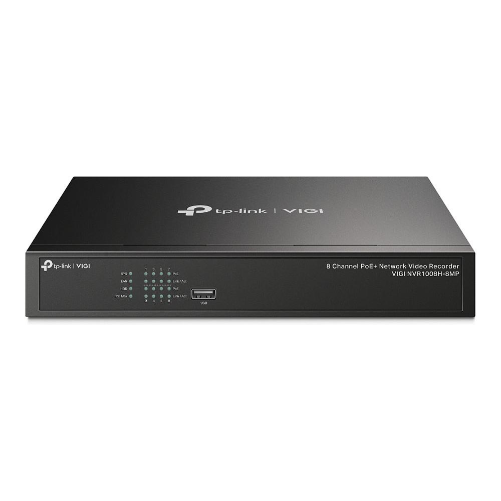 TP-Link VIGI NVR1008H-8MP 8-Channel PoE+ Network Video Recorder – 8× PoE+, 119W, 4K HDMI, 1× SATA deri 10TB, H.265+, ONVIF – Zezë