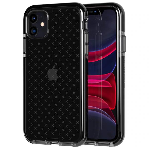 Case për Telefon Tech21 Evo Check, iPhone 11, Mbrojtje nga Rëniet deri në 3,6 m, Model me Kuadrate, Karikim pa Kabllo – Gri