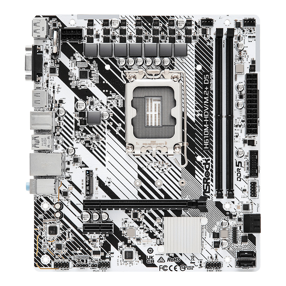 Pllakë Amë MB Intel ASROCK H610M-HDV/M.2+ D5 / LGA 1700 / DDR5 / HDMI+VGA+DP - 2