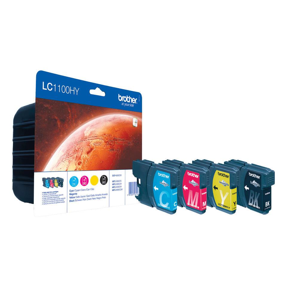 INK Brother LC-1100HYVALBP / LC1100HYVALBP / 900 faqe Zezë / 750 faqe Ngjyra / XL – Shumëngjyrëshe