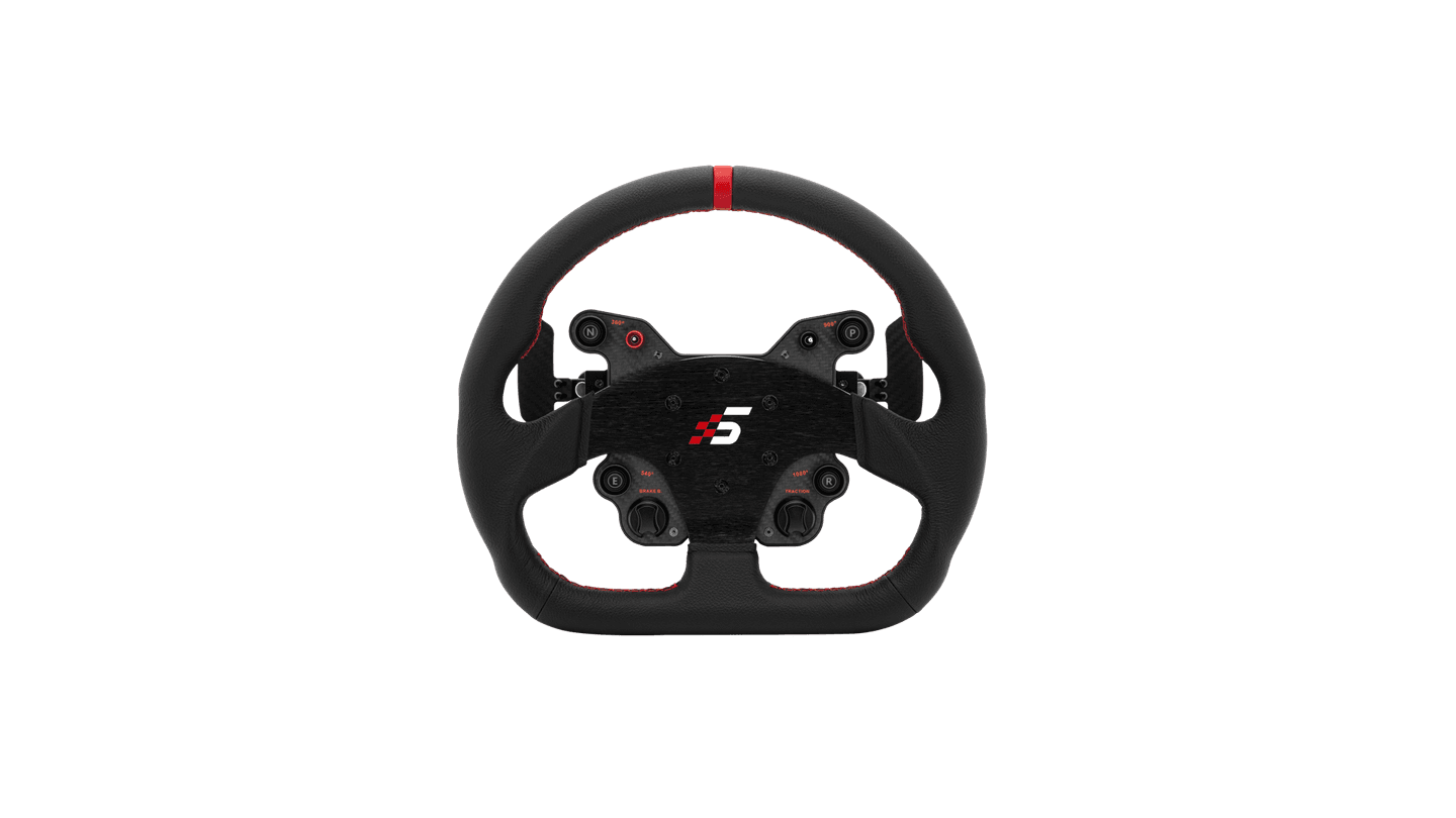 Timon Simagic GT1-SD / 325mm / D-Form / 8 Kontrolle / HALL Paddles / Lëkurë / QR70 / S211 – Zezë/Kuqe - 1