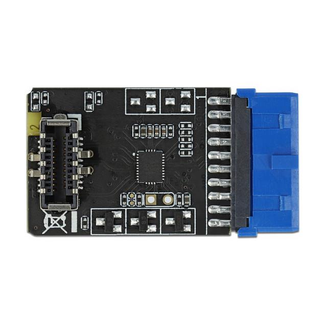Adapter USB DeLOCK 41981 / USB 5 Gbps / 19-Pin Pin Header Femër në USB Type-E Key A 20-Pin Femër / Etron EJ179V - 2