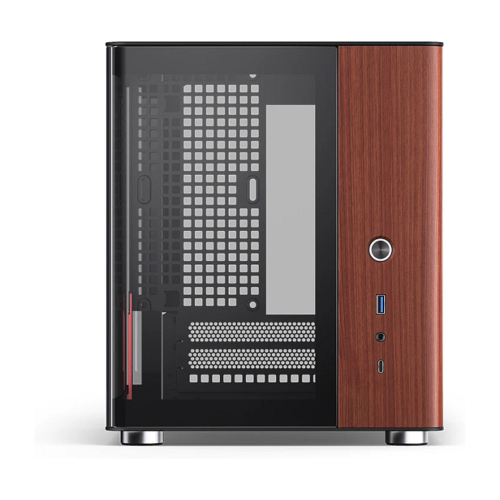 Kasë PC JONSBO TK-0 / Mini Tower / Mini-ITX / Tempered Glass / Wood - Zezë - 14