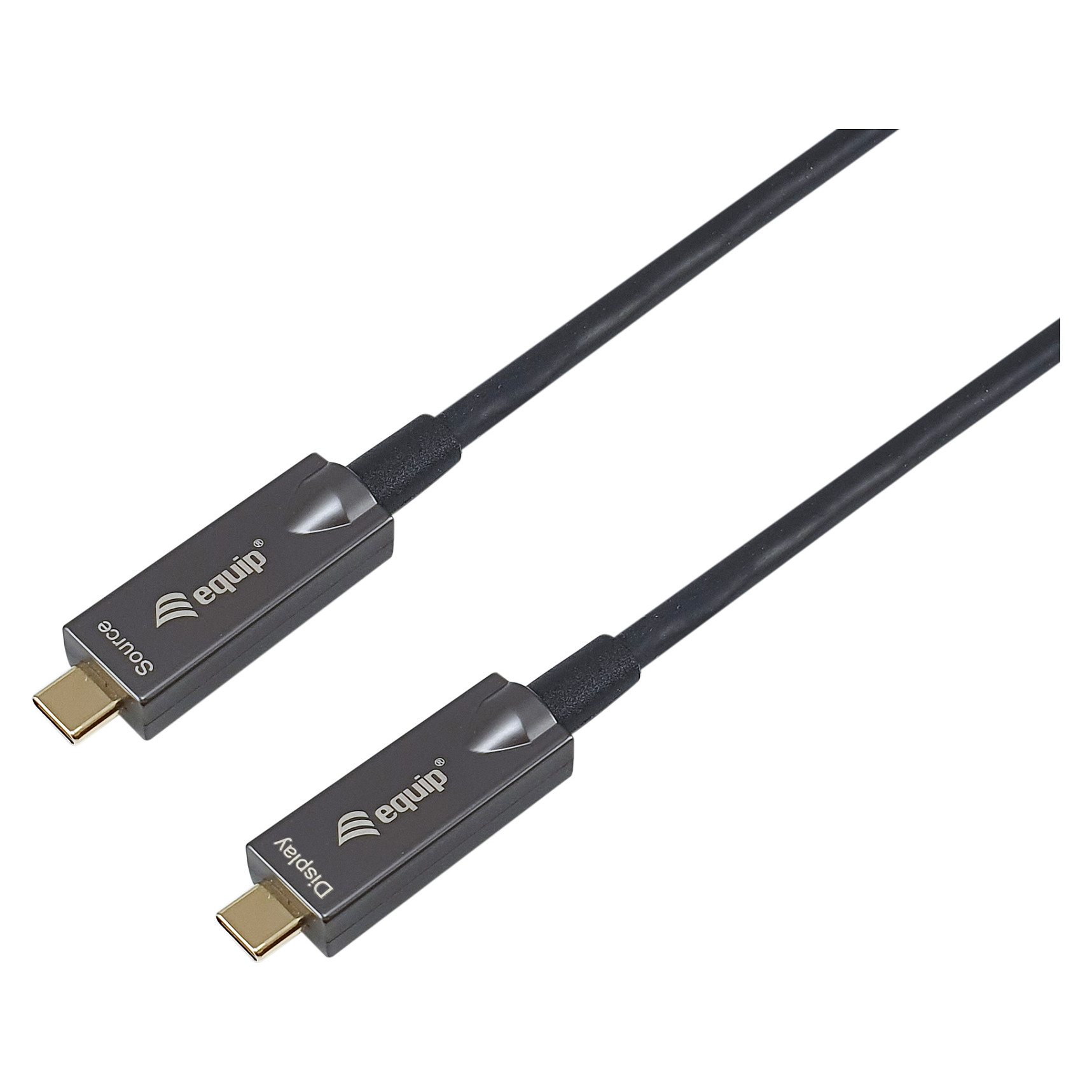 Kabllo USB Equip 119463 / USB-C në USB-C / USB 3.2 Gen 2 / 10 Gbit/s / 4K@60Hz / 60W / AOC / 15 m - Zezë