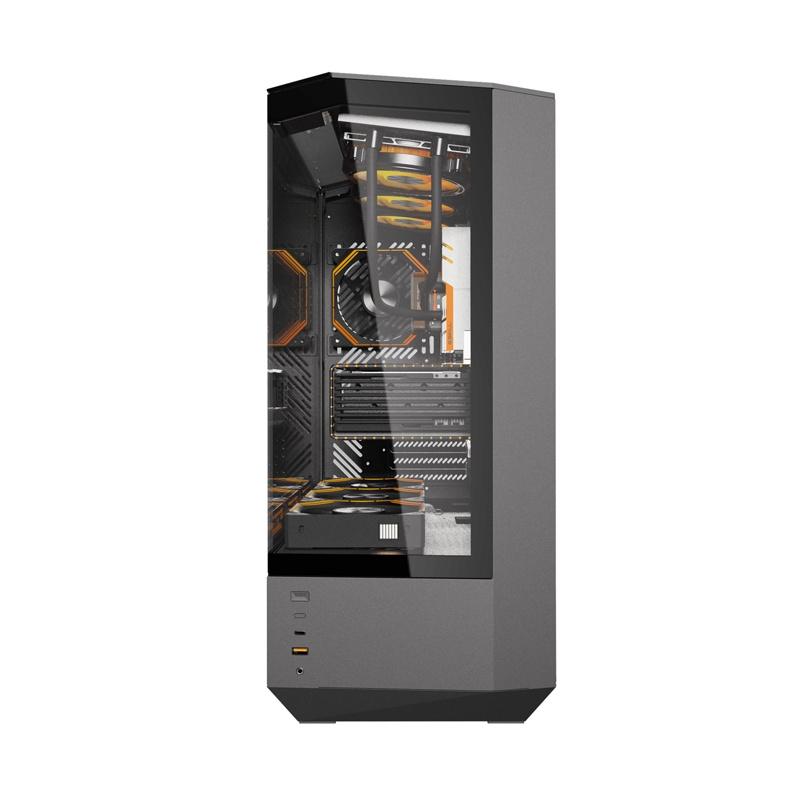 Kasë Darkflash DY460 / ATX Mid-Tower / 4x120mm ARGB / USB Type-C / Xham i Temperuar – Zezë - 4