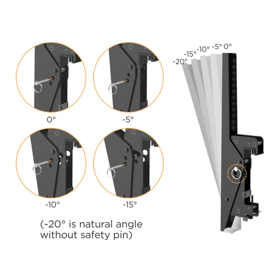 Mbajtëse për TV Equip Deckenhalterung / 45″–55″ / 2 TFT / je 50 kg / 1 Gelenk - Zezë - 14