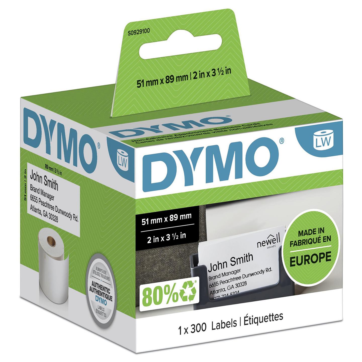 Letër për Printer Etiketash DYMO LabelWriter S0929100, 51 × 89 mm, 300 Copë - Bardhë