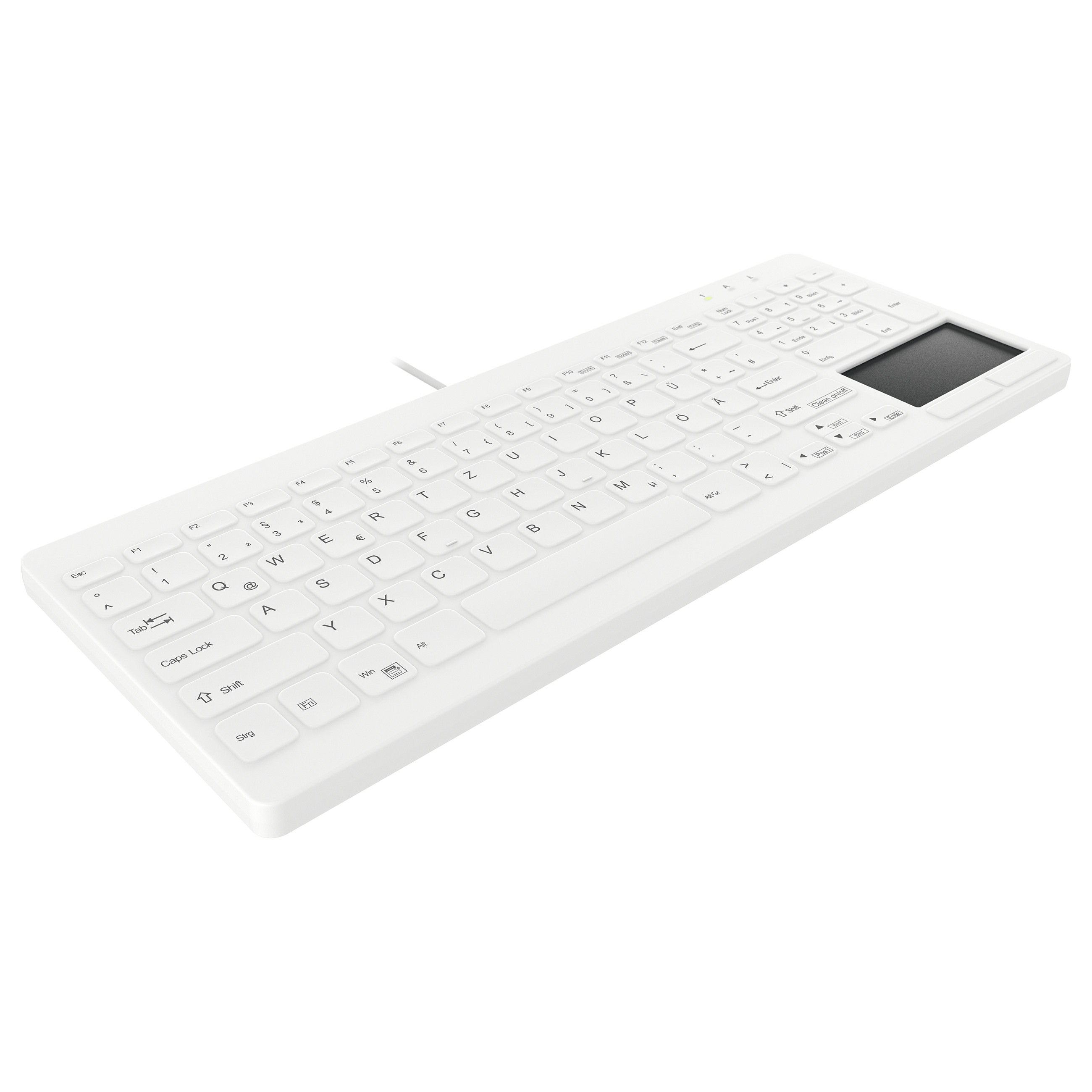 Tastierë me kabllo Cherry AK-C7412F me touchpad / German Layout -Bardhë - 2