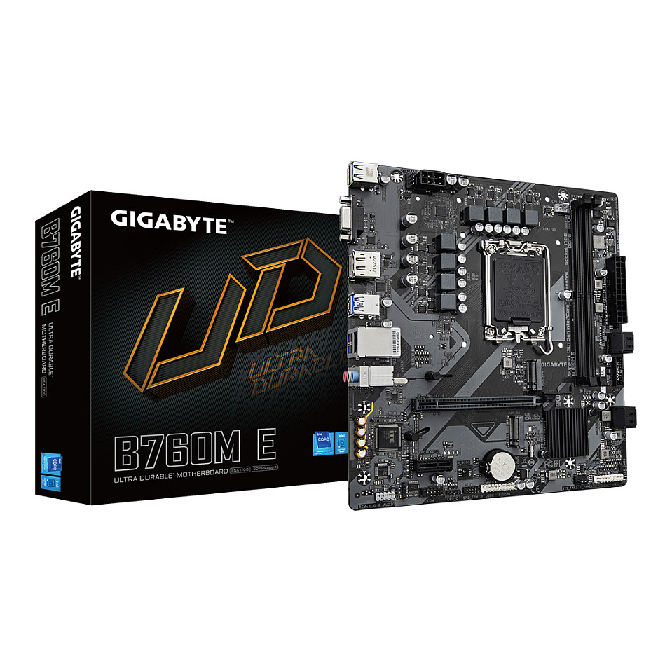 Pllakë Amë MB Intel Gigabyte B760M E / Intel Socket 1700 / DDR5 / mATX / HDMI+VGA+DP - 1