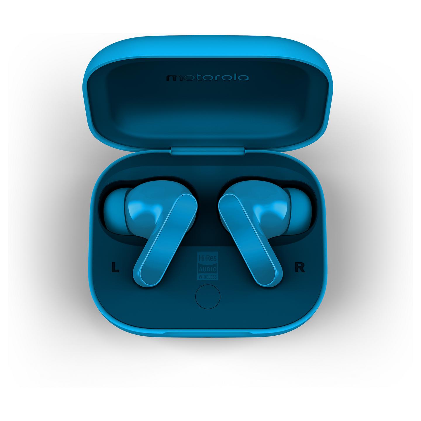 Kufje pa kabllo Motorola moto buds bass / TWS / Bluetooth 5.3 / 12.4mm / Dynamic ANC / Hi-Res Audio / 3 Mikrofona - Blu - 10