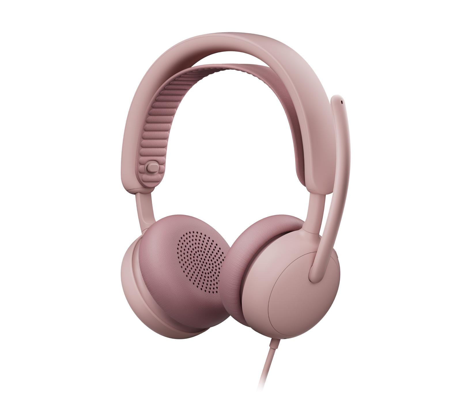 Kufje me kabllo Logitech Zone Wired 2 / USB-C + USB-A / ANC / Driver 40mm - Rozë