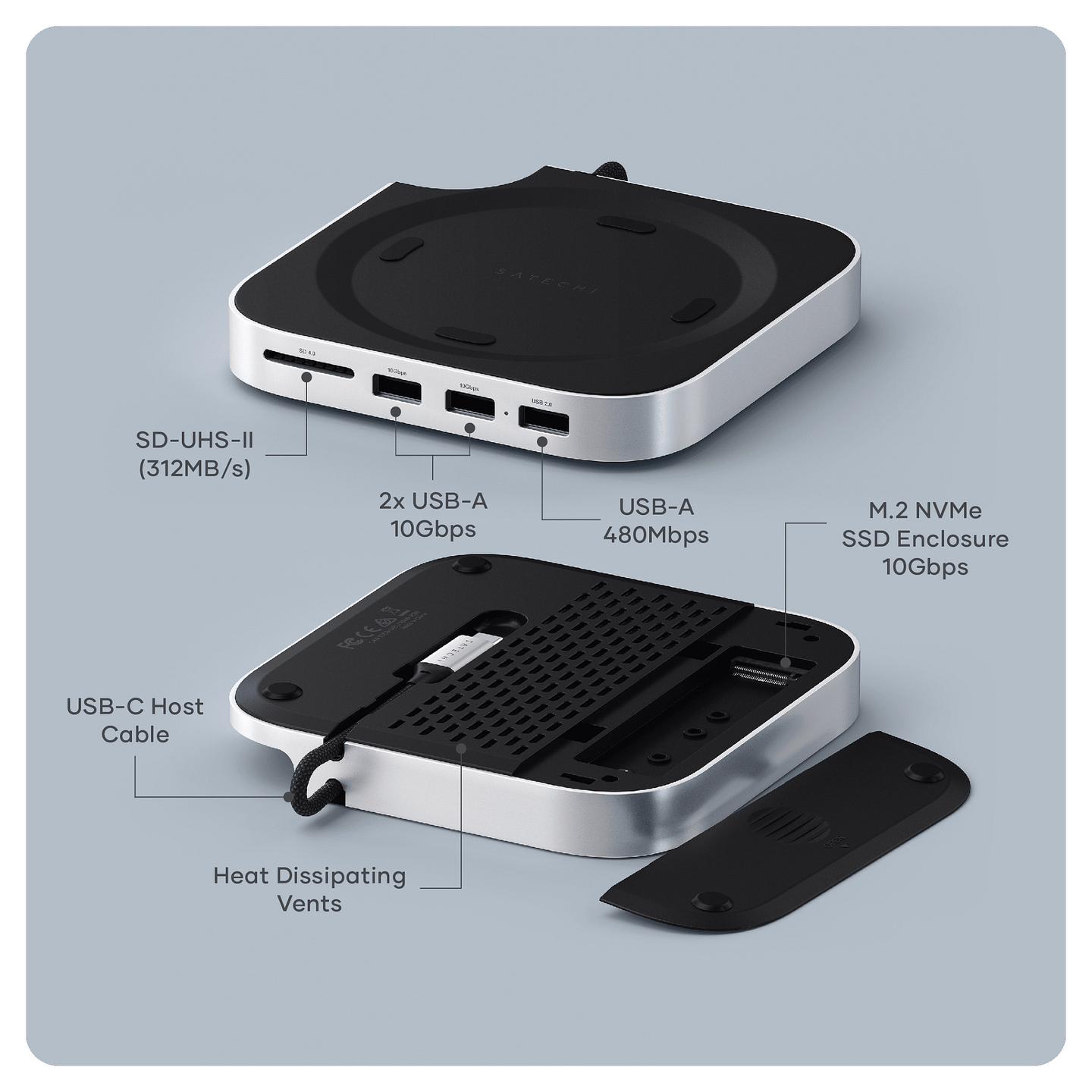 Hub Satechi ST-GNMMES / 3x USB-A / SD / NVMe M.2 SSD – Argjend - 6