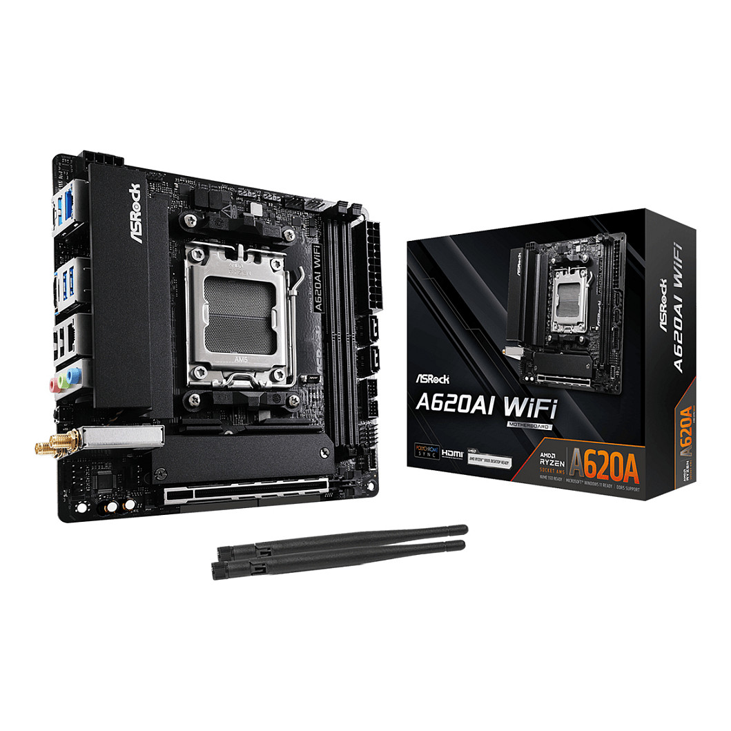 Pllakë Amë AMD AM5 ASRock A620AI WiFi / mITX / DDR5 / HDMI - 1