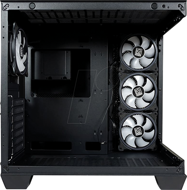 Kasë LC-Power Dark Storm_X LC-809B-ON / Midi Tower ATX / USB-C / USB 3.2 / HD Audio - Zezë - 2