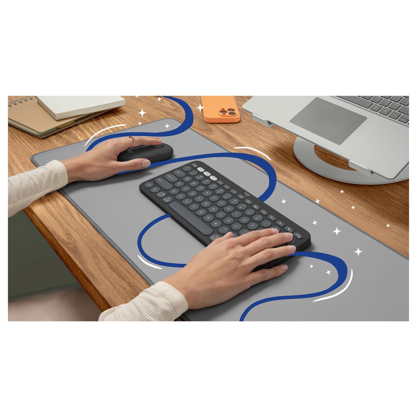 Tastierë pa kabllo Logitech Pebble Keys 2 K380s, Bluetooth, Mini, 84 Taste, Scissor Switch, AZERTY French – Zezë - 10