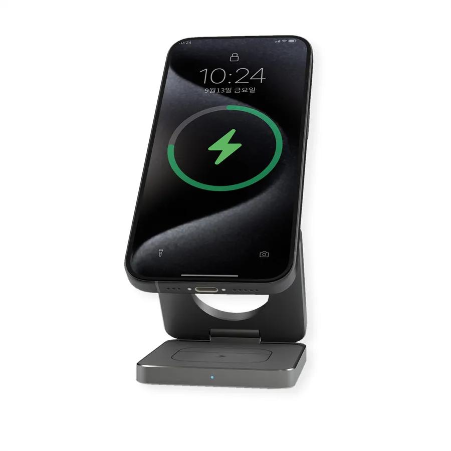 Karikues ROLINE 19.11.1008 / 15W / 3-in-1 / Qi Wireless Charging / Foldable / Samsung - Gri - 5