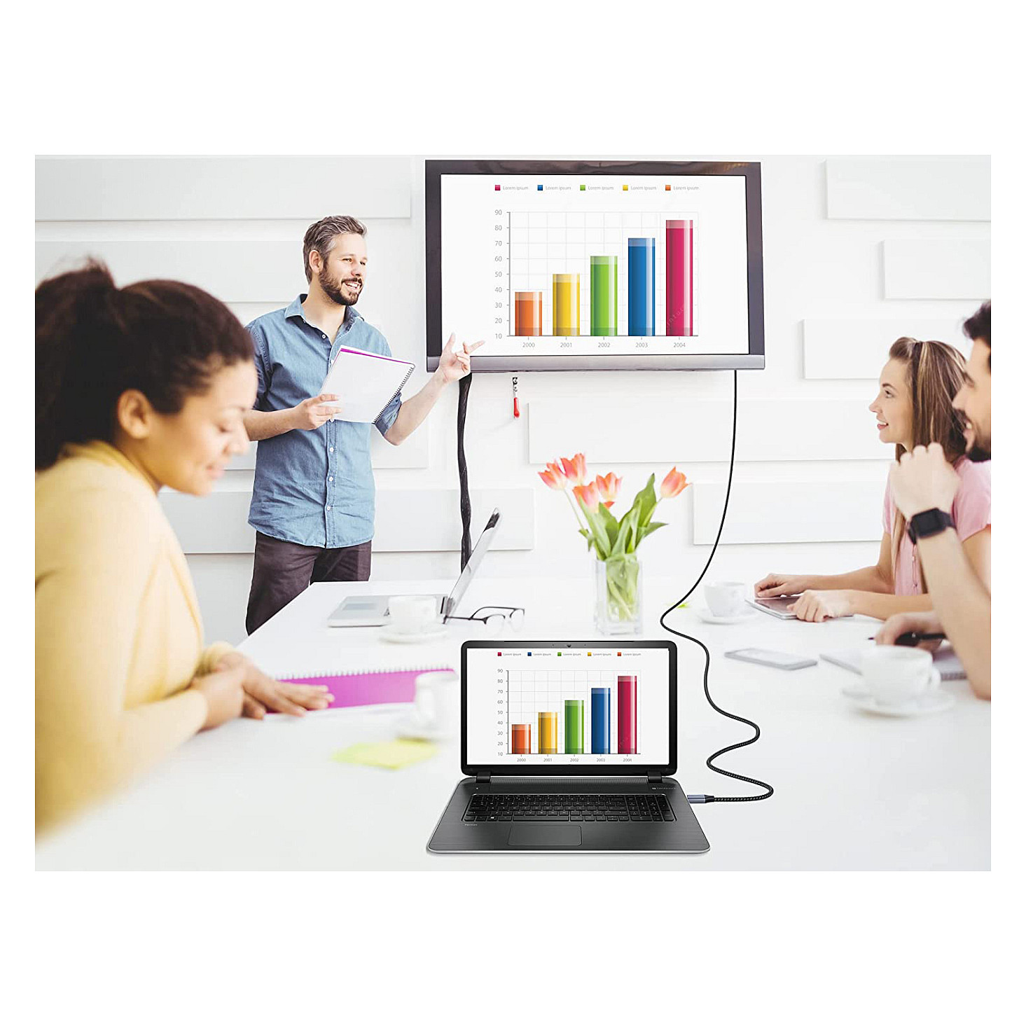 Kabllo DisplayPort Equip 2.1 (St/St) 3.00m / 16K/60Hz / HDCP / Alumini – Hiri - 5