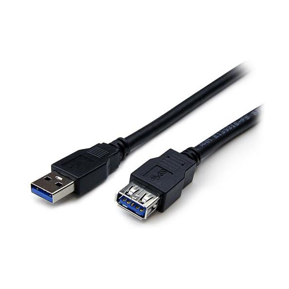 Kabllo USB StarTech.com USB3SEXT2MBK, USB 3.0, USB-A Mashkull në USB-A Femër, 5Gbps, 2m - Zezë