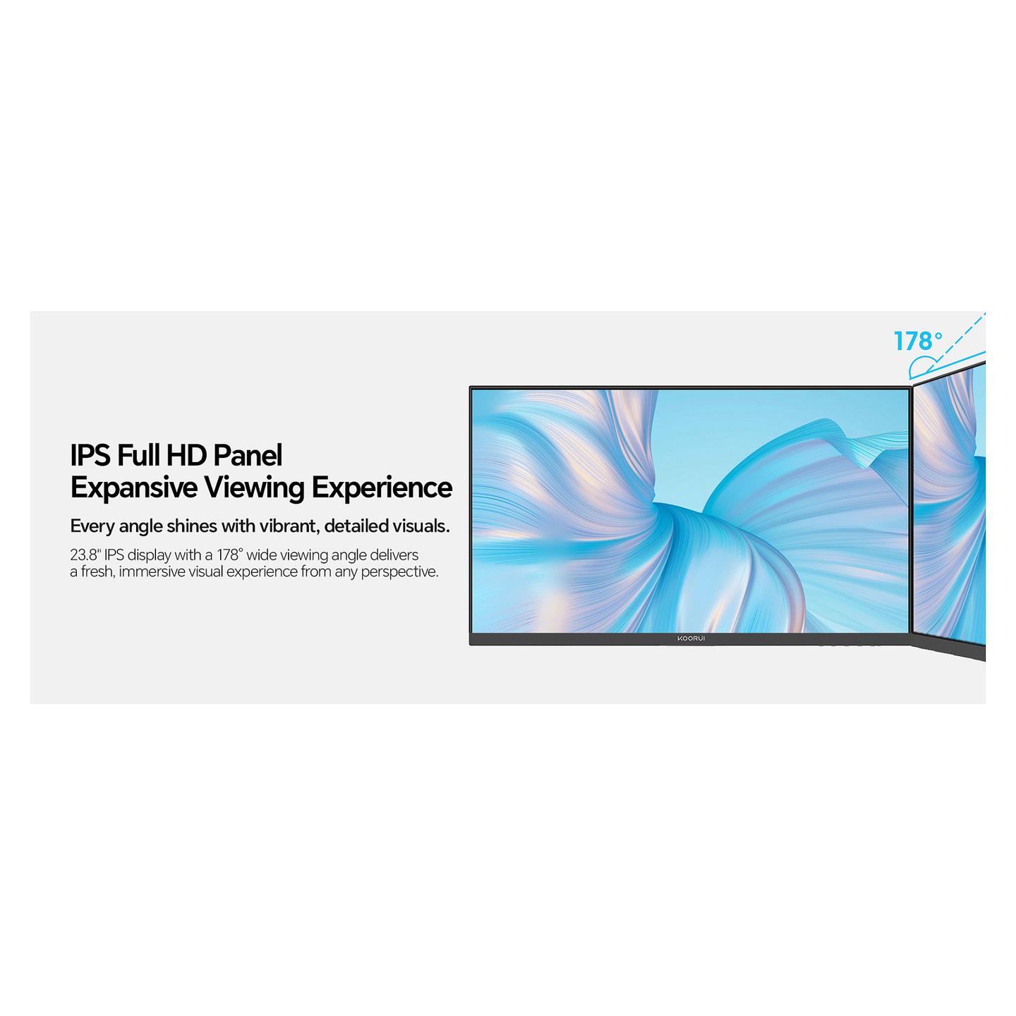 Monitor Koorui E2411F / 23.8" / Full HD LCD / 60Hz / 6ms / HDMI+DP - Zezë - 10