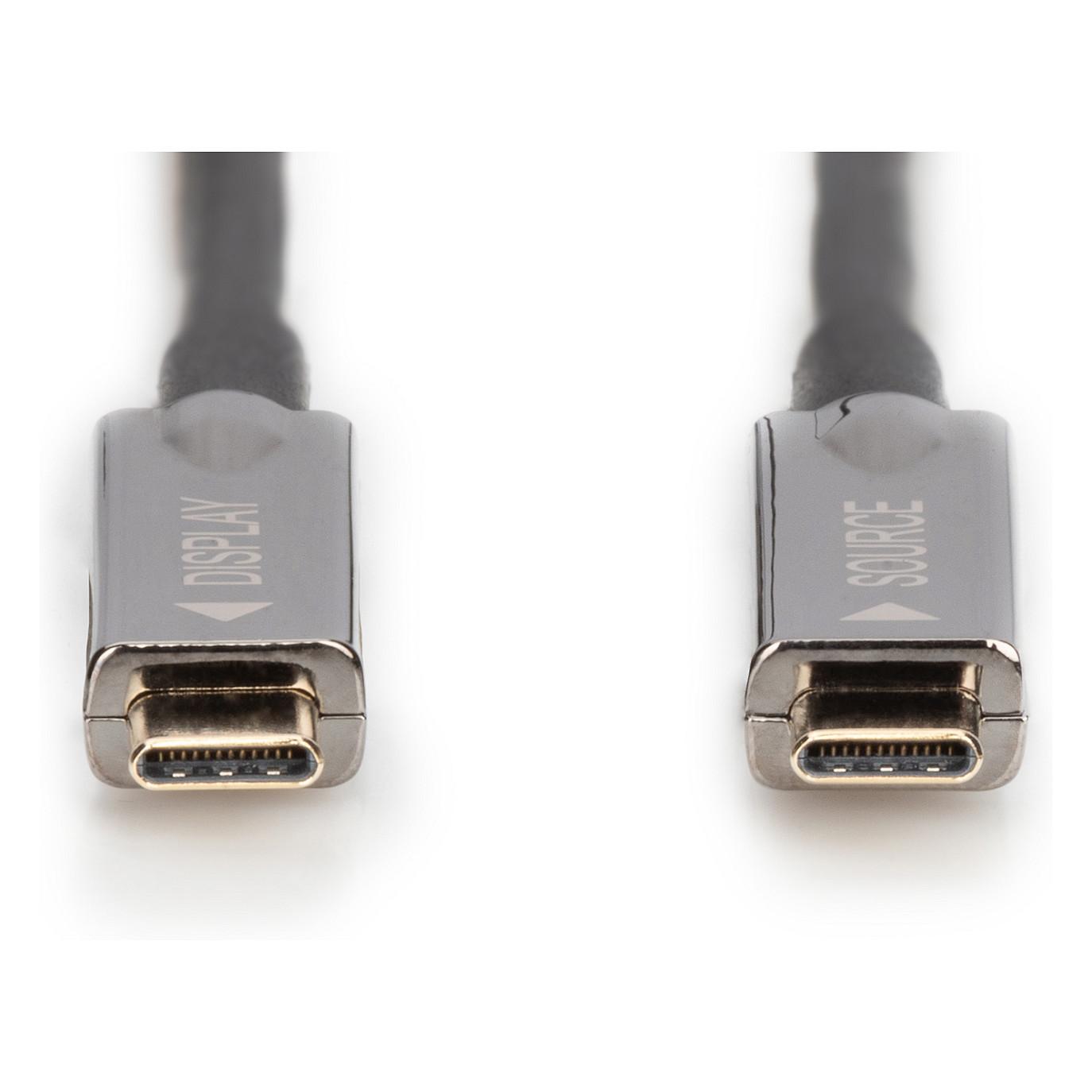 Kabllo USB DIGITUS AK-330160-200-S, USB-C Mashkull në USB-C Mashkull, USB 3.1, AOC 20m, 4K 60Hz - Zezë - 2