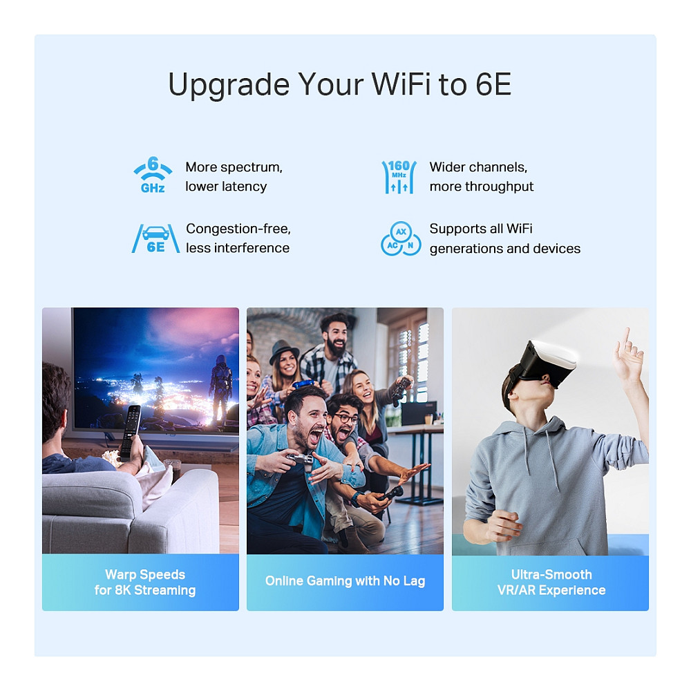 TP-Link Deco XE75 Pro V1 – Sistem Mesh Wi-Fi 6E AXE5400, 3-Pack, 1x2.5GbE + 2xGbE - 4