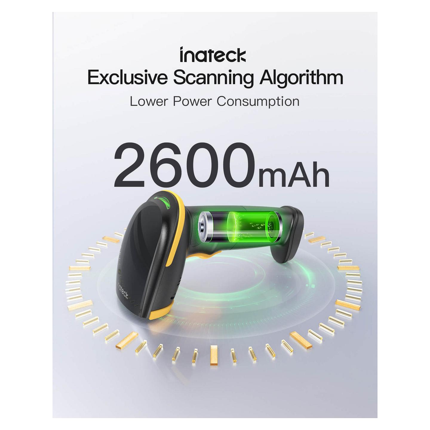 Skaner Dore Inateck BCST-23, 1D/2D, Bluetooth, 2.4GHz, USB - Zezë/Verdhë - 2