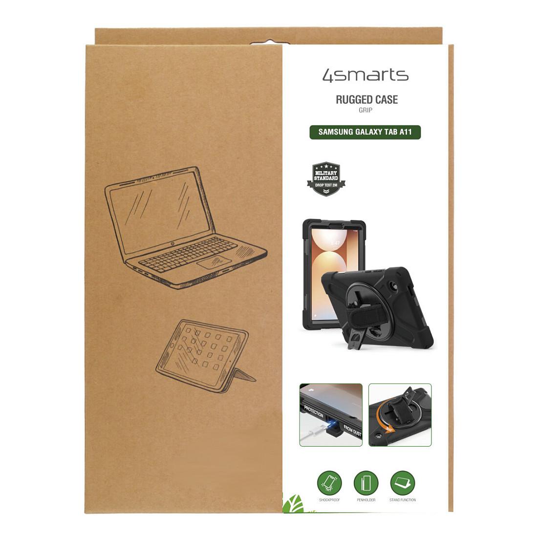 Aksesor për Tablet 4smarts Rugged Case Grip 541749 / Samsung Galaxy Tab A11 / 8.7" / PC + TPU / Stand 360° – Zezë - 4