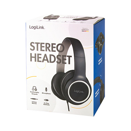 Kufje me kabllo LogiLink HS0053 / Stereo / Over-Ear / Mikrofon / 3.5 mm / 1.2 m – Zezë - 9