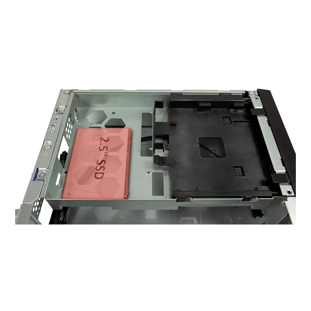 Kasë PC Inter-Tech S-331 / Desktop / 8.3L / Micro-ATX + Mini-ITX / Slim DVD / Low-Profile GPU - Zezë - 7