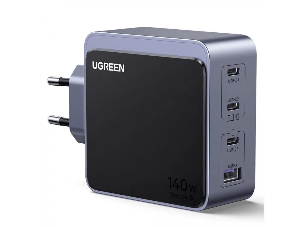 Karikues Ugreen X570 / 140W / GaN / 3x USB-C + 1x USB-A / PD 3.1 – Gri