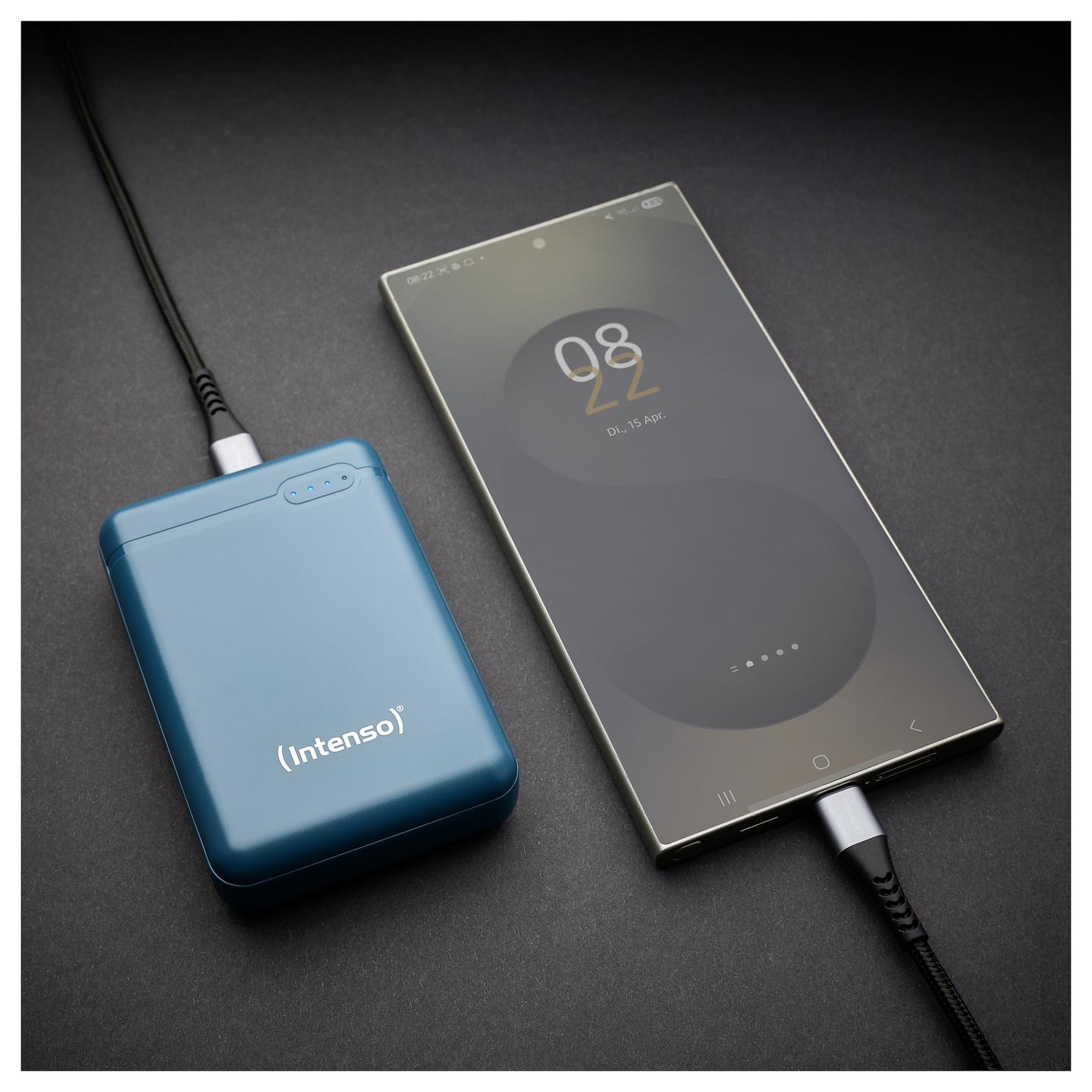 Powerbank Intenso XS10000 / 10000mAh / Lithium-Polymer / USB-A + USB-C / Micro-USB + USB-C / 5V/3.1A - Blu - 7