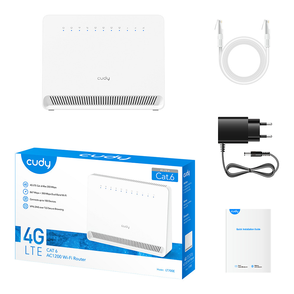Ruter Cudy AC1200 Wi-Fi 4G LTE-Cat6 Gigabit - Bardhë - 6