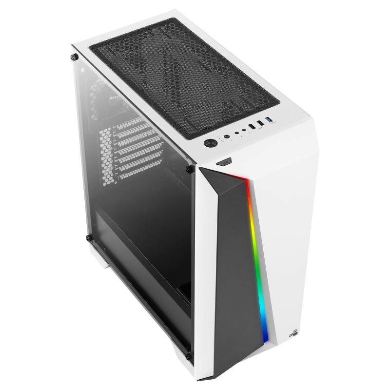 Kasë PC Aerocool Cylon Pro / Mid Tower / ATX / 3x 120mm + 3x 140mm Fan Support / Tempered Glass / 240mm Radiator - Bardhë
