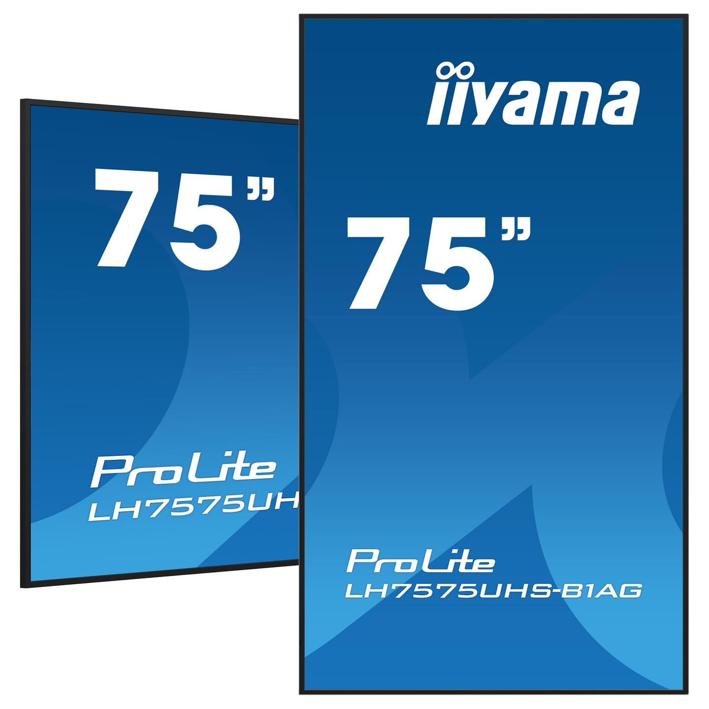 Digital Signage iiyama ProLite LH7575UHS-B1AG, 75", 4K UHD, IPS, 60Hz, 4GB, 32GB, 3× HDMI, DP, 2× USB - Zezë