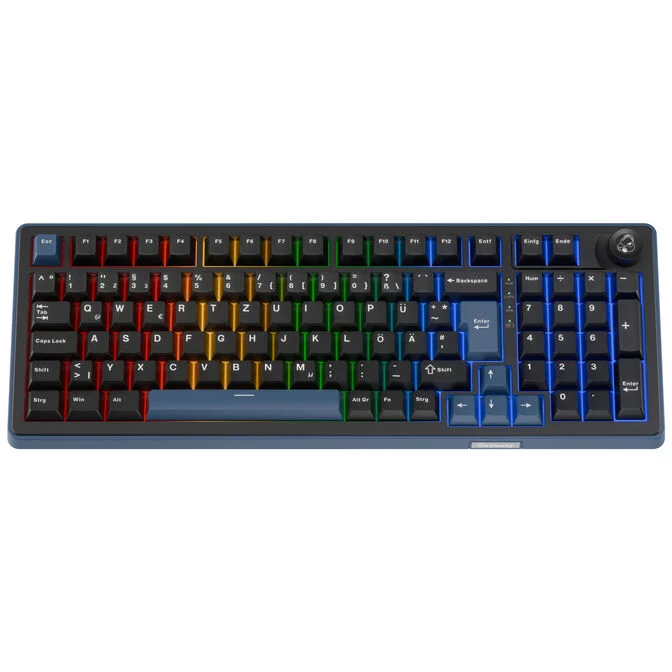 Tastierë Gaming Ducky OK-M 98 / 98% / Mekanike / KTT Linear Wine Red / Hot-Swap / Wired&Wireless / RGB / USB-C / Bluetooth + 2.4 GHz - Zezë