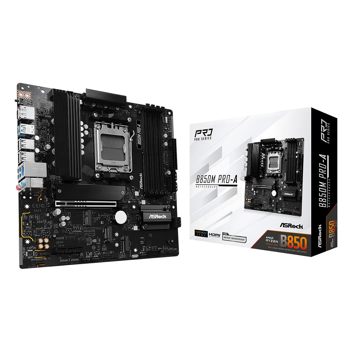 Pllakë Amë ASRock B850M Pro-A / AMD AM5 / B850 / DDR5 / Micro-ATX / 2.5GbE LAN