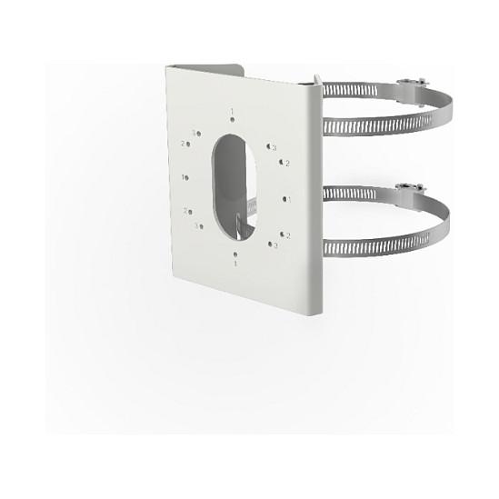 Mbajtëse për Kamera Hikvision DS-1275ZJ-S-SUS, për Montim në Shtyllë, Çelik Inox, Ø67–127mm, Kapacitet 10kg - Bardhë